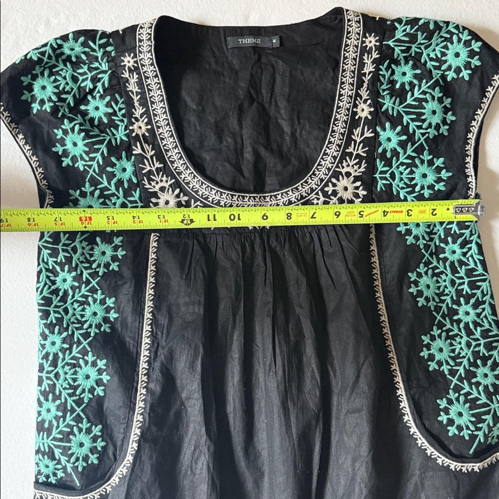 Theme Black Embroidered Dress‎ Sz M - Picture 7 of 7